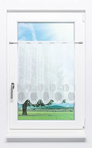 LYSEL Scheibengardine Kringel Muster (Bx H) 128cm * 60cm Braun/grau-braun