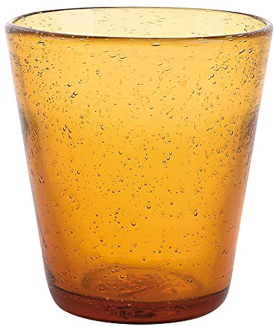 Villa d'Este Home Tivoli Set mit 6 Bernstein-Wassergläsern, 330 ml, aus mundgeblasenem Glas, Cancun Satin