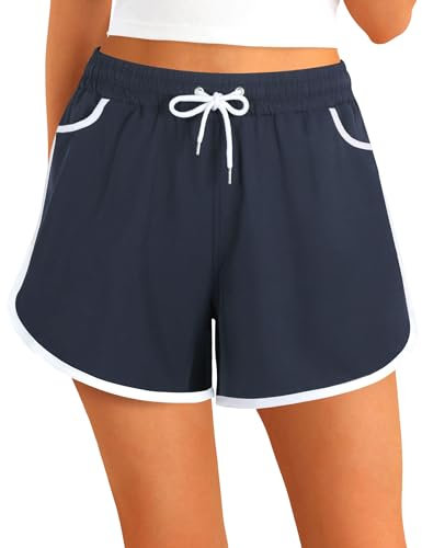 APTRO Damen Badeshorts Strandshorts Boardshorts Badehose Wassersport UV Schutz Sommer Sport Shorts Dunkelblau WS264 M