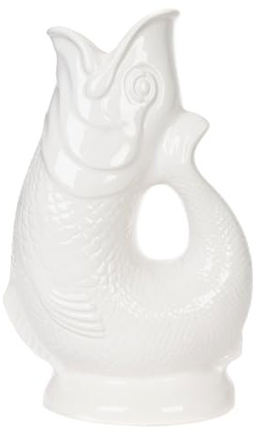 Gurgly Iconic Kingfisher Glug Jug Large 28cm 1.4L – Fish Water Jug, Decorative Fish Vase, Ornament, Carafe (Coton)