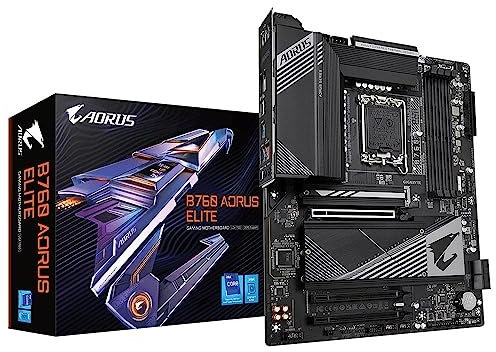 Gigabyte Scheda Madre B760 AORUS ELITE 1.0, Supporto per 12 e 13 gen Intel, Socket 1700, 4x Dual Channel DDR5, 3*PCIe 4.0 x4 M.2 Connectors