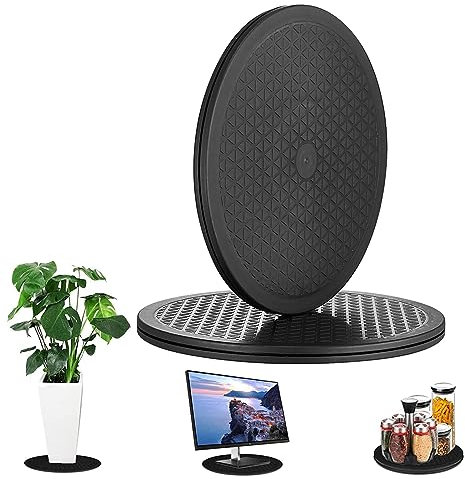 2pcs Placa Giratoria Universal para TV/Monitor,Plataforma Giratoria Universal Redonda,Base Giratoria de Plataforma Plástica, Mesa Giratoria de 360 Grados,Diámetro 25cm,para Fotografia,Plantas Bonsai