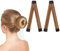 URAQT Dutt Maker, 2er Pack Flechthilfe Haare Mädchen Und Damen, Haarstrickwerkzeug Zubehör DIY-Haarstyling für Lange und Kurze Haare,Braun Donut Hair Bun Maker für Kinder Dutt Haar（Hellbraun）