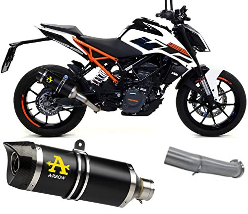Arrow d'échappement approuvé thunder aluminium noir carby fond compatible avec ktm duke 125 2017 2018 2019 2020