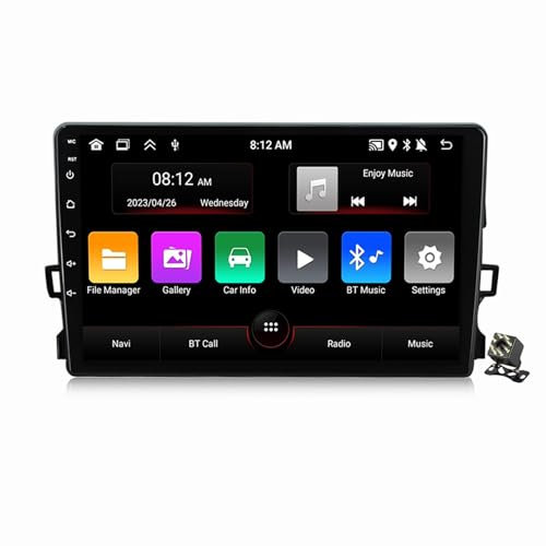 OAUSZC Android 12 Autoradio Navegación GPS para Toyota Auris 2006-2011 Radio de Coche Estéreo Soporte Carplay/Android Auto Control del Volante FM 4G WiFi Bluetooth+Cámara Trasera,M90s/1+32g