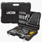 JCB 216 Piece Socket and Bit Set Chrome Vanadium Steel Mechanics Tool Kit, 1/4, 3/8, 1/2 Drive Ratchets, Spanners, Hex Keys & Screwdriver, Automotive & DIY Tool Set