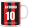 Mocheia SHOP Tazza Mug in ceramica tè, caffè o latte Idea Regalo – Personalizzata con Nome e Numero Milan/Calcio