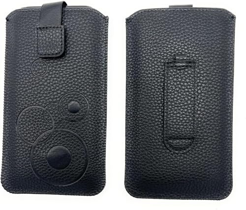 Universal Handytasche Gürteltasche Etui Holster schwarz für | u.a Samsung Galaxy S24 S25 S26 Asus Zenfone 10, Apple iPhone 14 15 16, Innenmaß ca. 14,8 x 7,4 cm