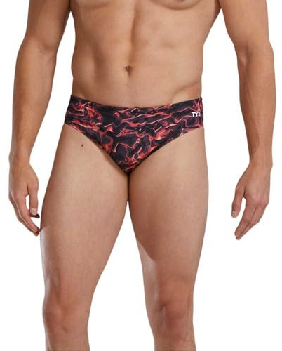 TYR Herren Durafast Elite Racer Brief Swimsuit Schwimm-Slips, Rot/Energia, 36