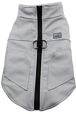AxBALL wasserdichte PU-Leder-Haustier-Hundejacke Winter warm Hunde-Bekleidung for kleine Hunde verdicken Welpen Kleidung Chihuahua Weste Teddy Mops Mantel (Color : White, Size : 3XL)