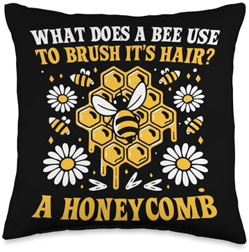 What Does A Bee Use To Brush Its Hair A Honeycomb Throw Pillow