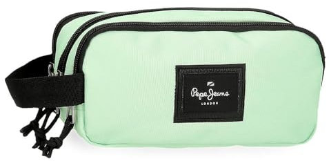 Pepe Jeans Aris Colorful Estuche Triple Verde 22x10x9 cms Poliéster by Joumma Bags