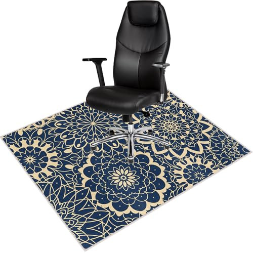 Lurowo Office Chair Mat for Carpeted, Non-Slip Office Chair Mat for Hardwood Floors 120 * 90cm, Easy to Clean Chair Desk Mat For Carpet (D)
