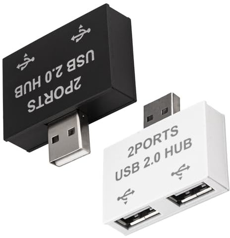 Leehitech 2 Ports USB 2.0 Expand Hub, 480Mbps Data Transfer USB2.0 Male to 2×USB2.0 Female Splitter Adapter, Support Two Devices Charging Simultaneously for Laptop, MacBook, Desktop, PC