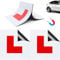 Fully Magnetic L Plates for Car UK, 2 Pack Waterproof L Plates for Car Magnetic, Learner L Plate for Motorcycle Car, No Fading, No Blow off, Easy to Move without Scratching