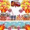 Tchsrim 126 Stück Feuerwehrauto Partygeschirr Set,Feuerwehr Geburtstag Deko,Feuerwehrmann Partyteller Geburtstag Geschirr,Feuerwehrauto Geburtstag Deko,Geeignet für 20 Gäste