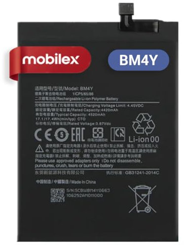 MOBILEX® Batterie BM4Y pour Xiaomi Mi 11i / 11X / 11X Pro/Poco F3 5G / Redmi K40 / Pro | Interne Remplacement | 4 520 mAh - OEM | Capacité d'origine
