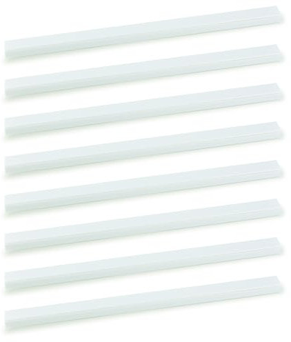 INCREWAY Slip On Cabinet Door Protector, 8PCS White Plastic Edge Guard for Protecting Kitchen Cabinet Stool Foot Rails Chair Rung from Chipping, 18mm