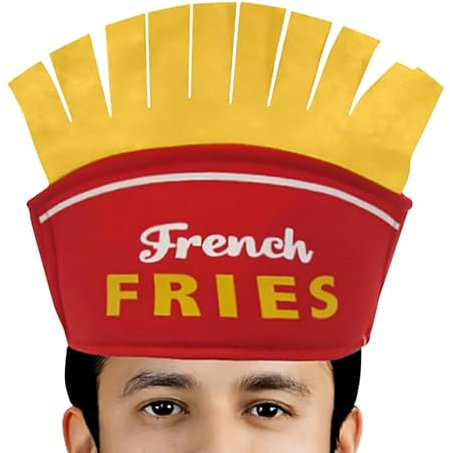 Pommes Frites-Hut, Essen-Stirnbänder, lustige Fast-Food-Kopfbedeckung, Burger-Hut, Lebensmittel-Themen-Hüte für Kinder, Pommes Frites Stirnband, lustiger Burger-Hut