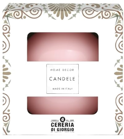 Dekorative Kerzenkugel lackiert Durchmesser 10 cm - Brenndauer 49 Stunden - Farbe Puderrosa - Geschenkbox - Cereria Di Giorgio