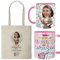 Kembilove® Taza y bolsa profesora personalizada – Regalo original fin de curso – Diseño caricatura “Gracias por enseñar con el corazón”