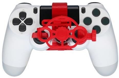Genérico Reemplazo del Volante para PS4 el Controlador Juegos de Carreras Mini Volante Rueda de Impresión 3D Controlador Auxiliar Juego Joystick Simulador Gamepad (Red)