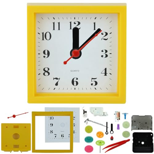 Playtastic Pendel-Uhr: Tischuhr-Bausatz für Kinder, 22 Teile, batteriebetrieben (Meine Erste Uhr, Pendeluhr Bausatz)