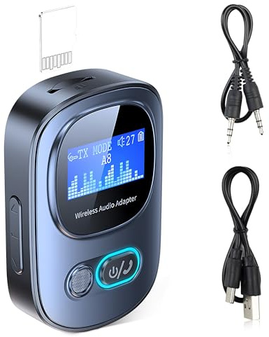 biaze D45-5.3-t68 Bluetooth 5.3 Sender und Empfänger 2 in 1 Drahtloser Audioadapter mit 3,5mm AUX Anschluss für den Einsatz im Auto, Dual Modus mit geringer Latenz, HiFi Stereo, Plug and Play