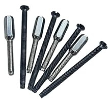 3.5mm Nickel Plated Extension Studs with 50mm Black Screws – Socket Pin Fixings for Electrical Back Boxes - Pack of 4