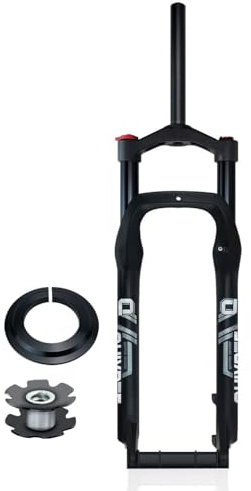 LHHL 20/26 Pollici 4.0 Fat Bike Forcella Ammortizzata Air Corsa 120mm Bici Forcella Anteriore per E-Bike, Spazio Mozzo 135mm, QR 9mm, Tubo Diritto 28,6mm, Blocco Manuale/remoto Ultraleggera