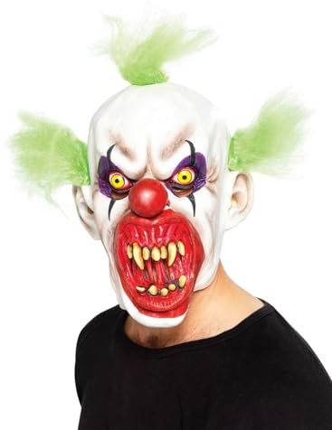 Smiffys Maschera Clown Sinistro, Copritesta, Lattice