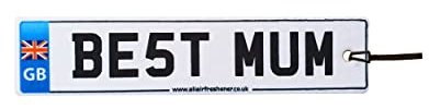 Best Mum License Plate Car Air Freshener (Fun Birthday/Mother's Day/Xmas Christmas Stocking Filler/Secret Santa/Novelty Scented Gift)