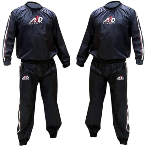 XXR Black Heavy Duty Sauna Sweat Suit for Gym & Exercises (Black, 2XL)
