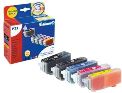 Pelikan Promo Pack P23 - 4er-Pack - Schwarz, Gelb, Cyan, Magenta - Tintenbehälter (ersetzt Canon PGI-525BK, Canon CLI-526BK, Canon CLI-526C, Canon CLI-526M, Canon CLI-526Y ) - für Canon PIXMA iP4850, iP4950, MG5250, MG5350, MG6150, MG6250, MG8150, MG8250,
