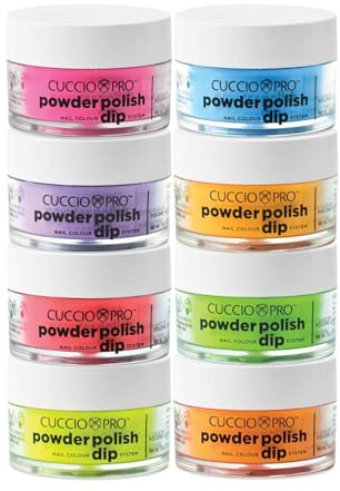 Cuccio Colour Pro Powder Polish Nail Colour Dip System - Funky Neons for Women 8 x 0.5 oz