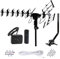 Five Star Antenne d'extérieur HD TV portée de 322 km avec rotation motorisée à 360°, radio UHF/VHF/FM avec télécommande infrarouge, kit d'installation et poteau de montage
