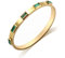 JINHUI Love Gift Jewelry Armreif aus 18 Karat Rotgold/Gold, Edelstahl, roter und grüner Zirkonia-Stein, für Damen, Größe 17,2 cm, 6.7 Inch, Edelstahl, Kein Edelstein