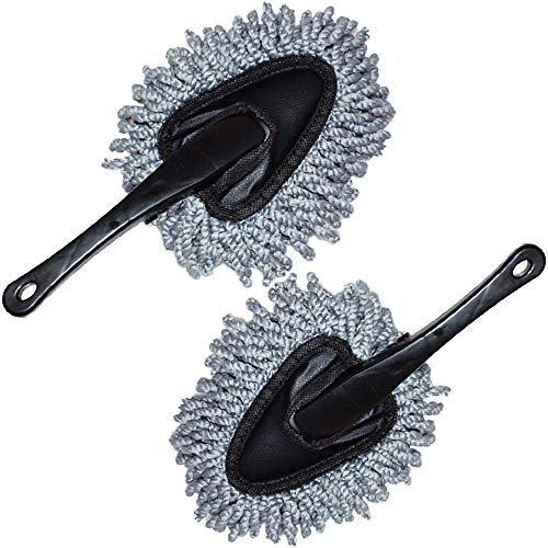 Plumero para salpicadero de coche, 2 unidades multifuncionales de microfibra súper suave para limpieza interior de polvo de suciedad y uso doméstico herramienta de polvo gris