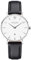 Kistanio Damenuhr Petit Edelstahl Saphirglas mit schwarzem Lederband SI-WH-L-BLK