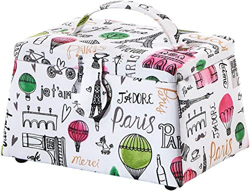 Kobolo Nähkästchen Nähkorb Nähkörbchen Nähkasten - Textil Paris - 20x14x14 cm