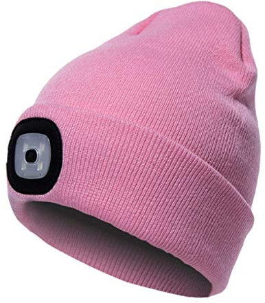 COTOP Mütze mit licht, Wintermütze Herren Damen, Strickmütze mit Stirnlampen, Geschenke Männer für Joggen, Lauf, Ski, Radfahren, Camping