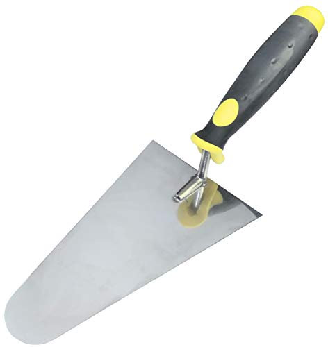 AERZETIX - C46003 - Kelle Italienisch Rund Mauerwerk 200mm - Werkzeug Mauerwerk/Gipser/Fliesenleger - Ergonomischer Griff aus Bi-Material - Arbeiten/Gips/Verbinder/Mörtel/Zement - aus Stahl