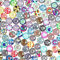 Litensh 100 Stück dekorative Glas-Cabochons Granulatstücke, 20mm runde bunte Perlen, dekorative flache Rückseite halbrunde Vasen-Nuggets bedruckte Mosaik-Fliesen DIY Handwerk für Zuhause Garten