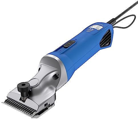 Masterclip Hunter Horse Clipper - Mains Powered Heavy Duty Horse Clippers Fitted with A2 Fine Cut Blades - Suitable for All Coat Types [Blue]