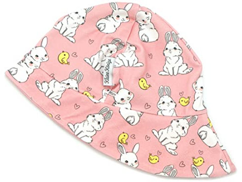 Kleine Könige Sonnenhut Sommer Mütze Baby Mädchen · Modell Küken Häschen Kleiner Hase rosa · Ökotex 100 Zertifiziert · Größe 86/92