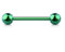Jewel Barrel Piercing Langue, Barre de Langue Haltère, Bijoux de Corps 14g (1,6 mm), Longueur de Barre 12/14/16 mm, Taille de Boule 4/5/6 mm, Acier Chirurgical (Vert, 14)