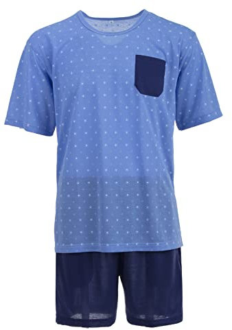 Lucky Herren Pyjama Set 2 TLG. Shorty, Farbe:blau, Größe:M