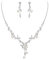 EVER FAITH Cubic Zirconia Schmuckset für Damen Marquise-Creme simulierte Perlen Blumen Rebe Halskette und Ohrringe Set Klar Silber-Ton