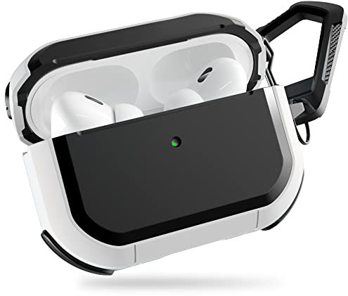 PZOZ AirPods Pro 2 Case,PC+TPU Hard Cover Shockproof Protective Compatible with 2022 Apple AirPods Pro 2nd Generation LED Charging Lamp Visible (White)