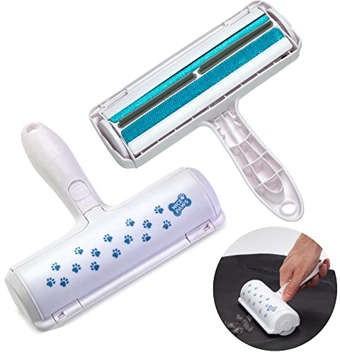 NICE PAWS Pet Hair Remover Roller-Dog & Cat Remover with self-Cleaning Base- Animal Hair Removal Tool for use on Sofas,beds,Carpets and car Seats